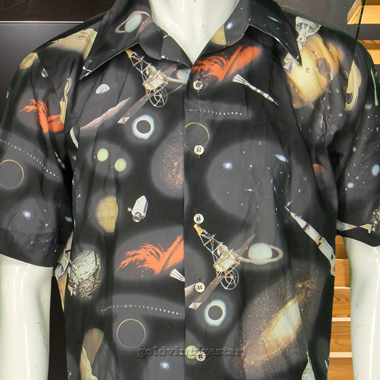 Montgomery Ward 70s Nasa Universe Space Shirt L